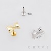 COQUETTE BOW RIBBON STUD 316L SURGICAL STEEL LABRET SET